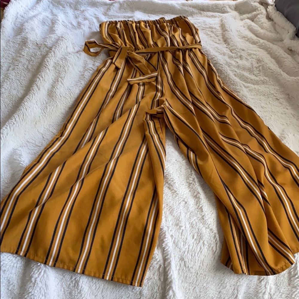 Cute Mustard yellow striped jumpsuit